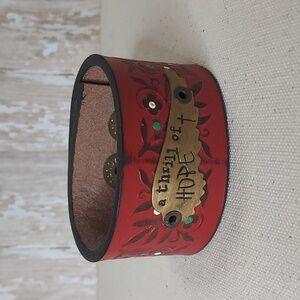 Hello Holly, leather cuff bracelet
